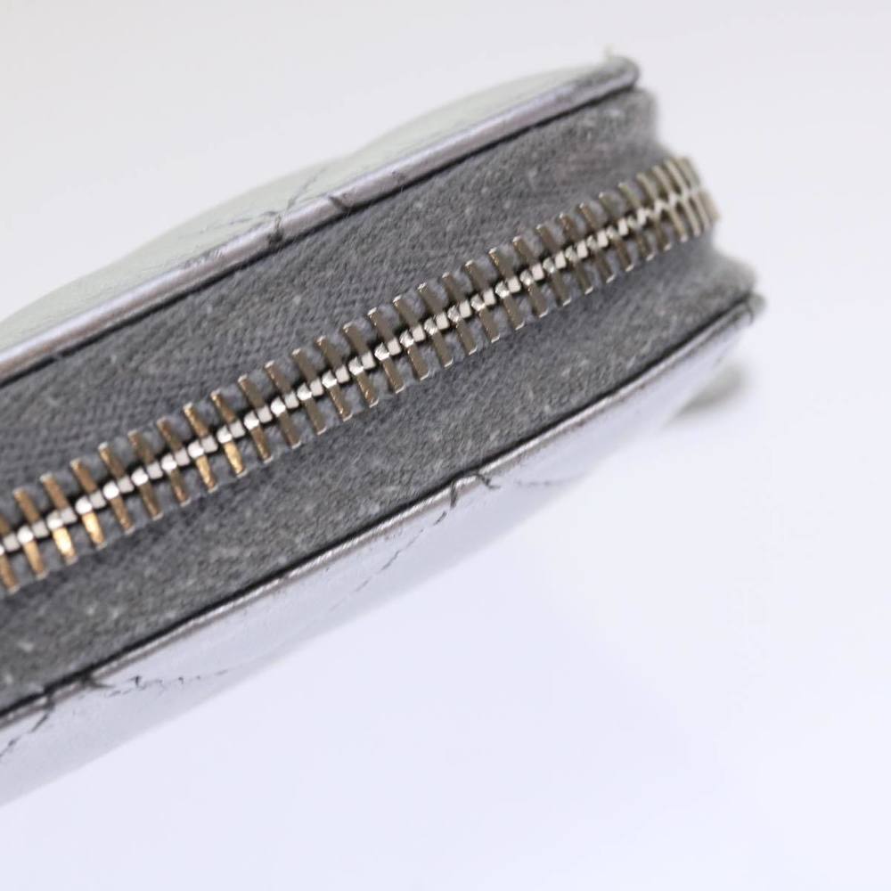 CHANEL Long Wallet Lamb Skin Silver CC Auth 49958A - Picture 8 of 16